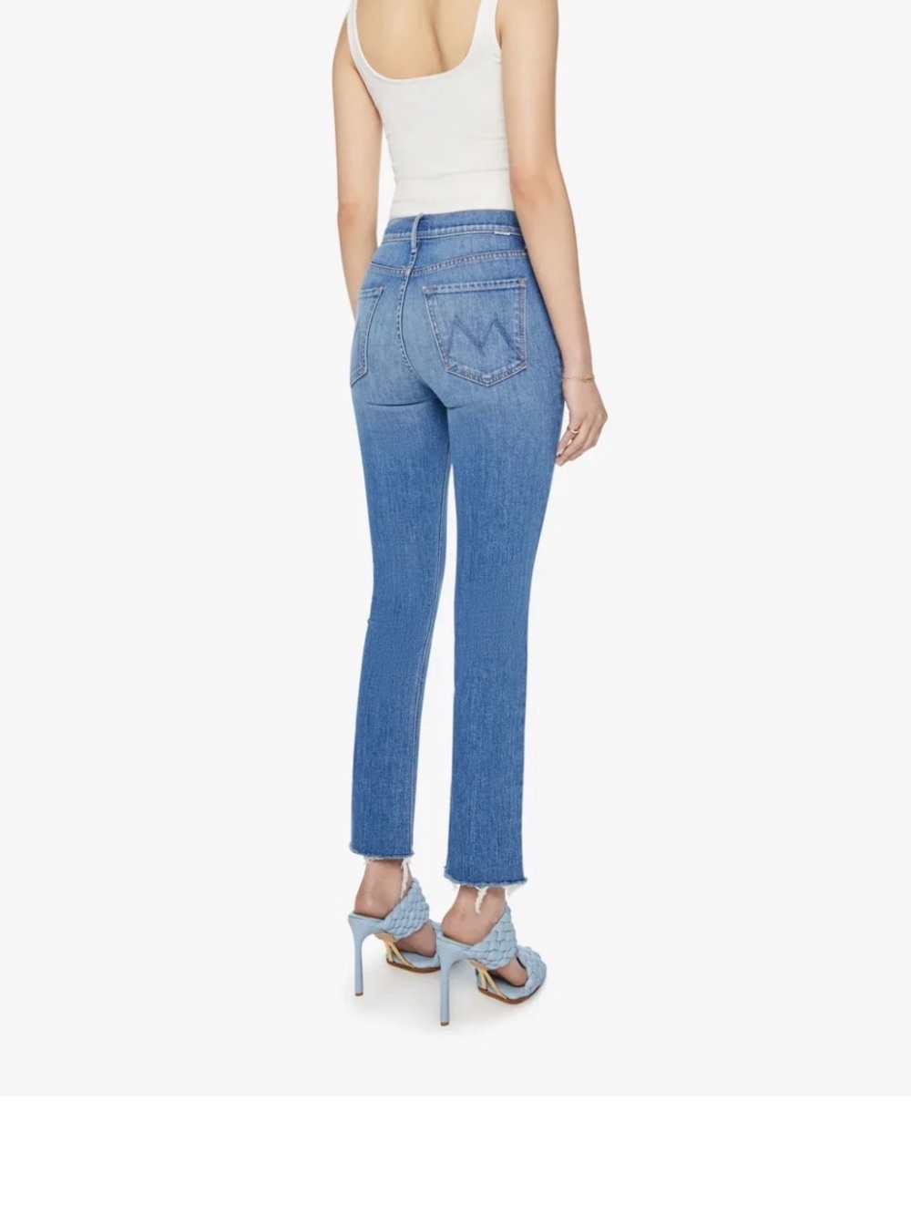 MOTHER Straight Leg Jeans - the mid rise Dazzler ankle fray - Picture 2 of 11